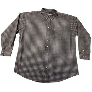 Panhandle Mens XXL Western Shirt Long Sleeve‎ Button Up Brown Plaid Cowboy Rodeo